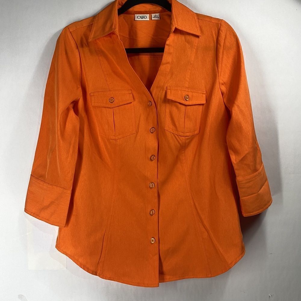 3For$20 Cato Orange Button Down Blouse size: small